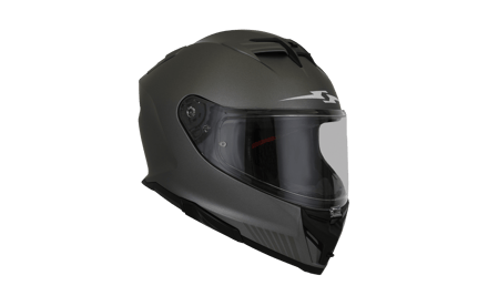 Motorcycle Helmet Full Face Grey Matt Size S, M, L image 01