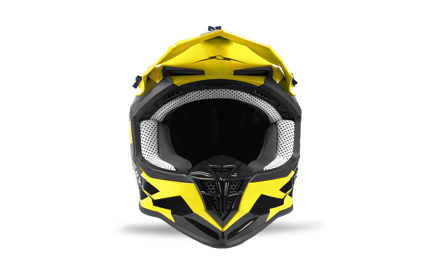 صورة MOTORCYCLE HELMET CROSS YELLOW-WHITE SIZE S, M, L 03