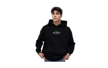 Embroidered Hoodie Black-Green image 02