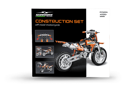 صورة CONSTRUCTION SET OFF-ROAD MOTORCYCLE ORANGE 05