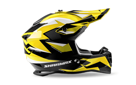 صورة MOTORCYCLE HELMET CROSS YELLOW-WHITE SIZE S, M, L 02