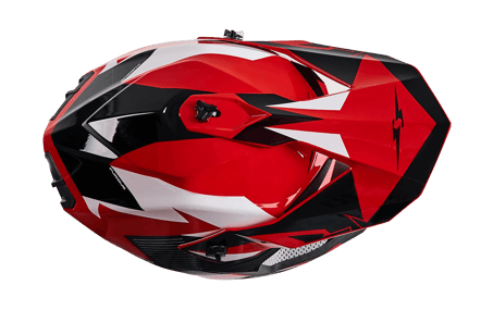 صورة MOTORCYCLE HELMET CROSS RED-WHITE SIZE S, M, L 05