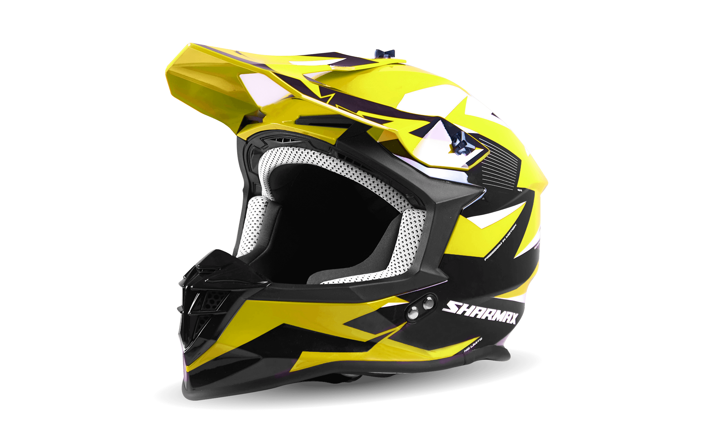 صورة MOTORCYCLE HELMET CROSS YELLOW-WHITE SIZE S, M, L 01