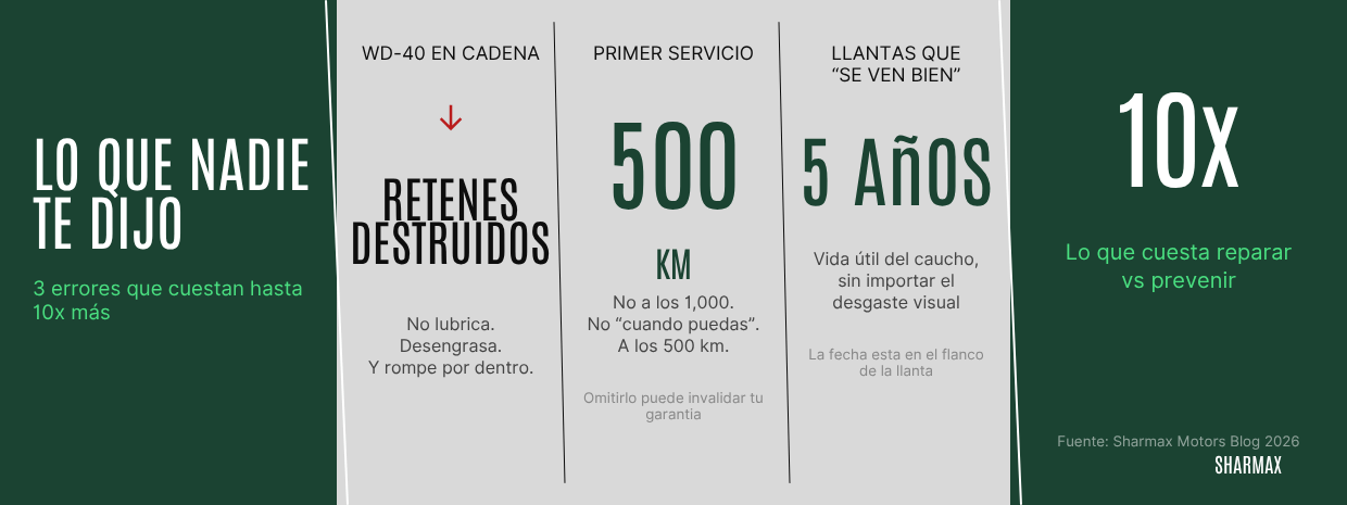 Infografía que explica los 3 errores de no dar mantenimiento en tiempo