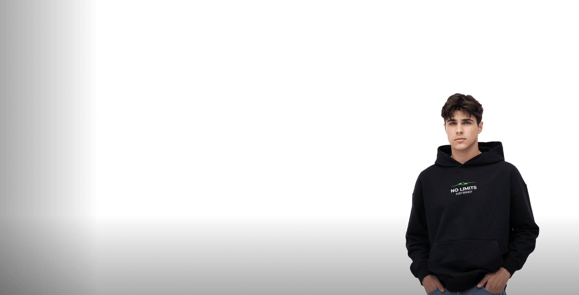 Embroidered Hoodie Black-Green