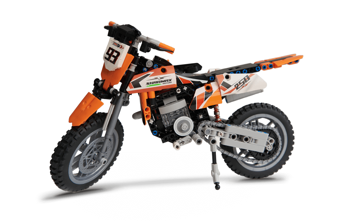 صورة CONSTRUCTION SET OFF-ROAD MOTORCYCLE ORANGE 02