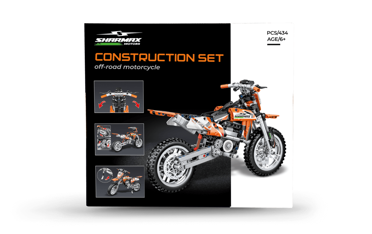 صورة CONSTRUCTION SET OFF-ROAD MOTORCYCLE ORANGE 05