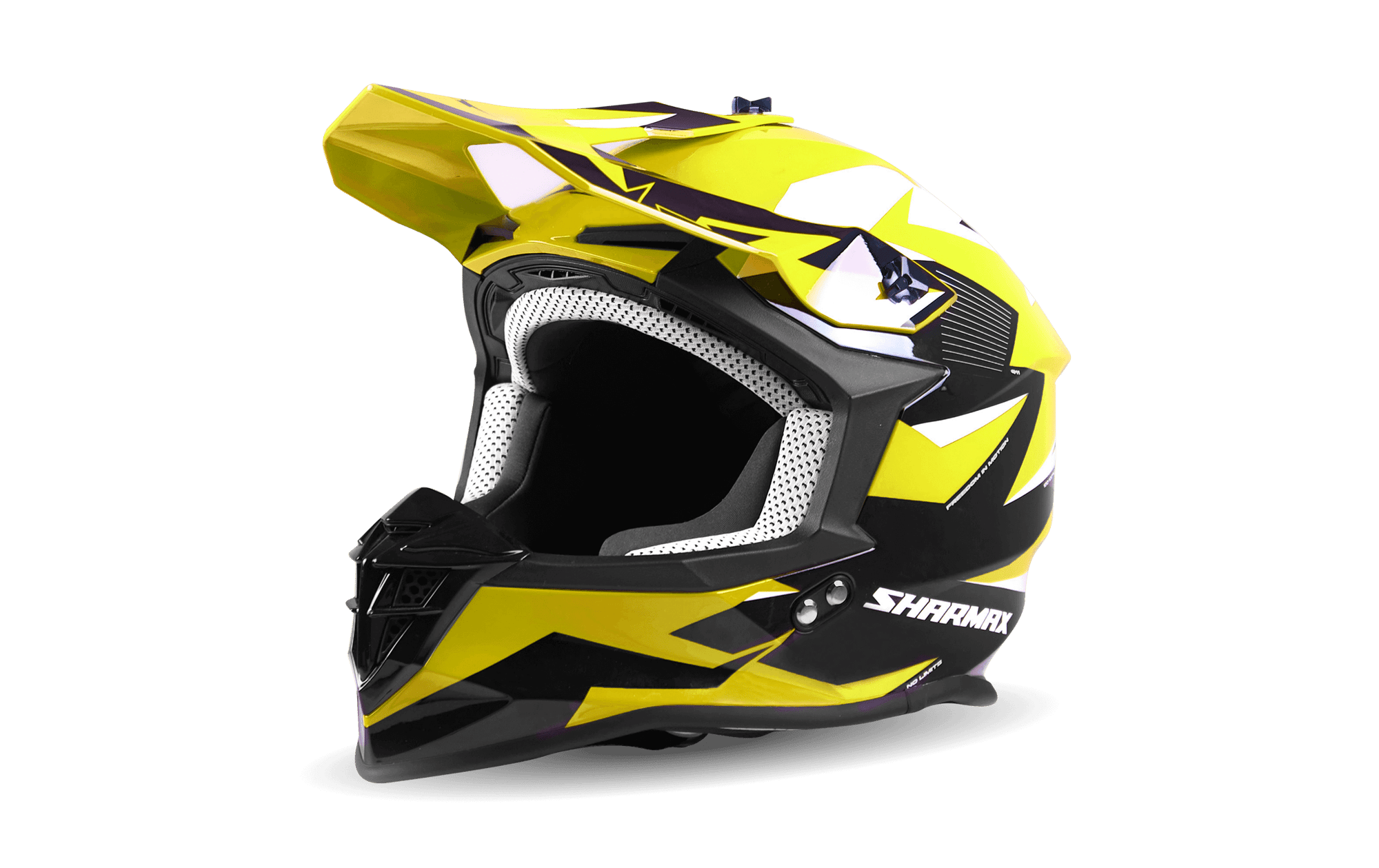 صورة MOTORCYCLE HELMET CROSS YELLOW-WHITE SIZE S, M, L 01