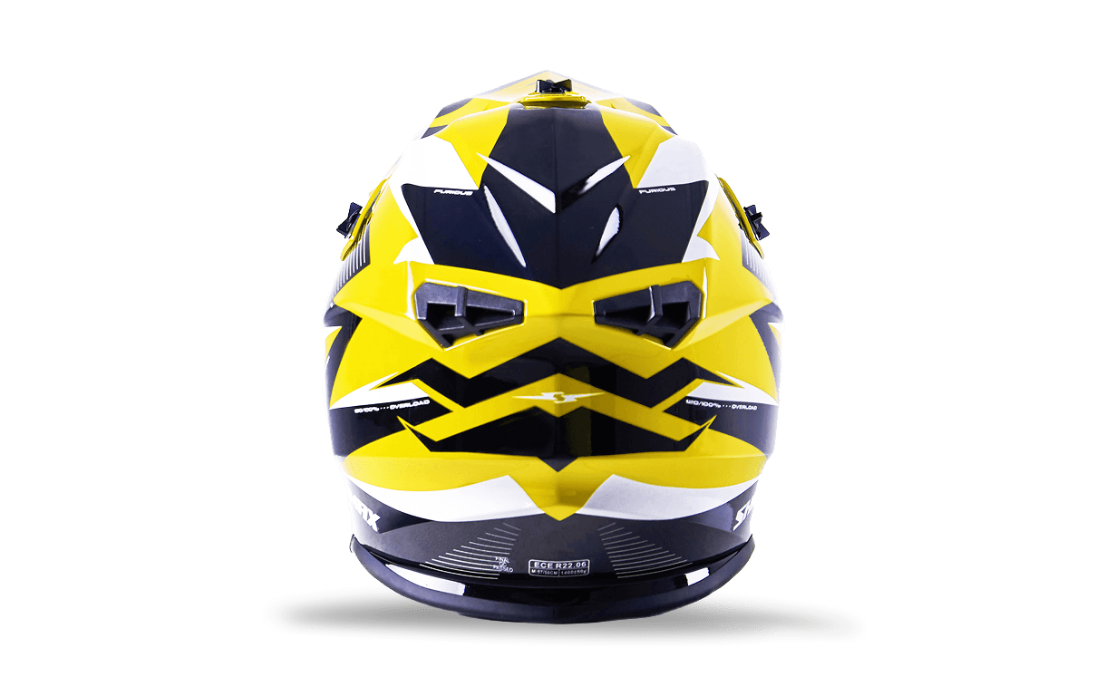 صورة MOTORCYCLE HELMET CROSS YELLOW-WHITE SIZE S, M, L 04