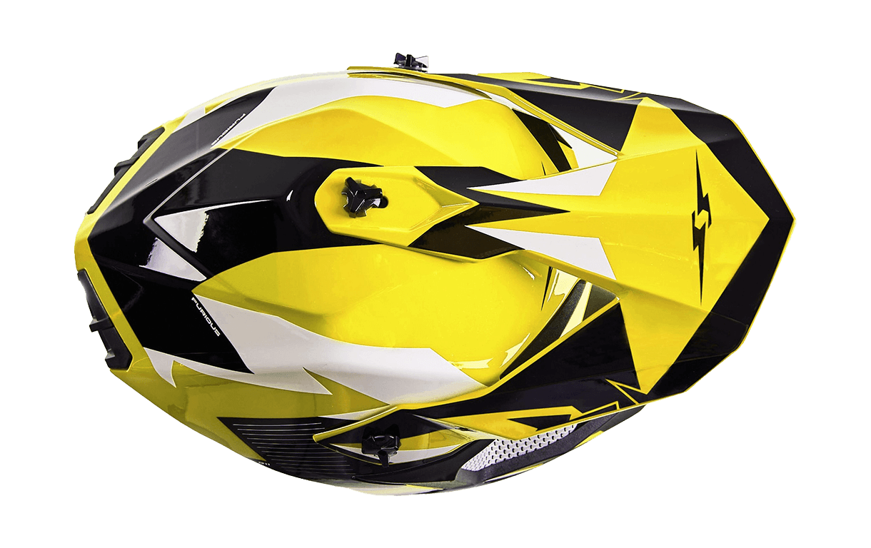 صورة MOTORCYCLE HELMET CROSS YELLOW-WHITE SIZE S, M, L 05