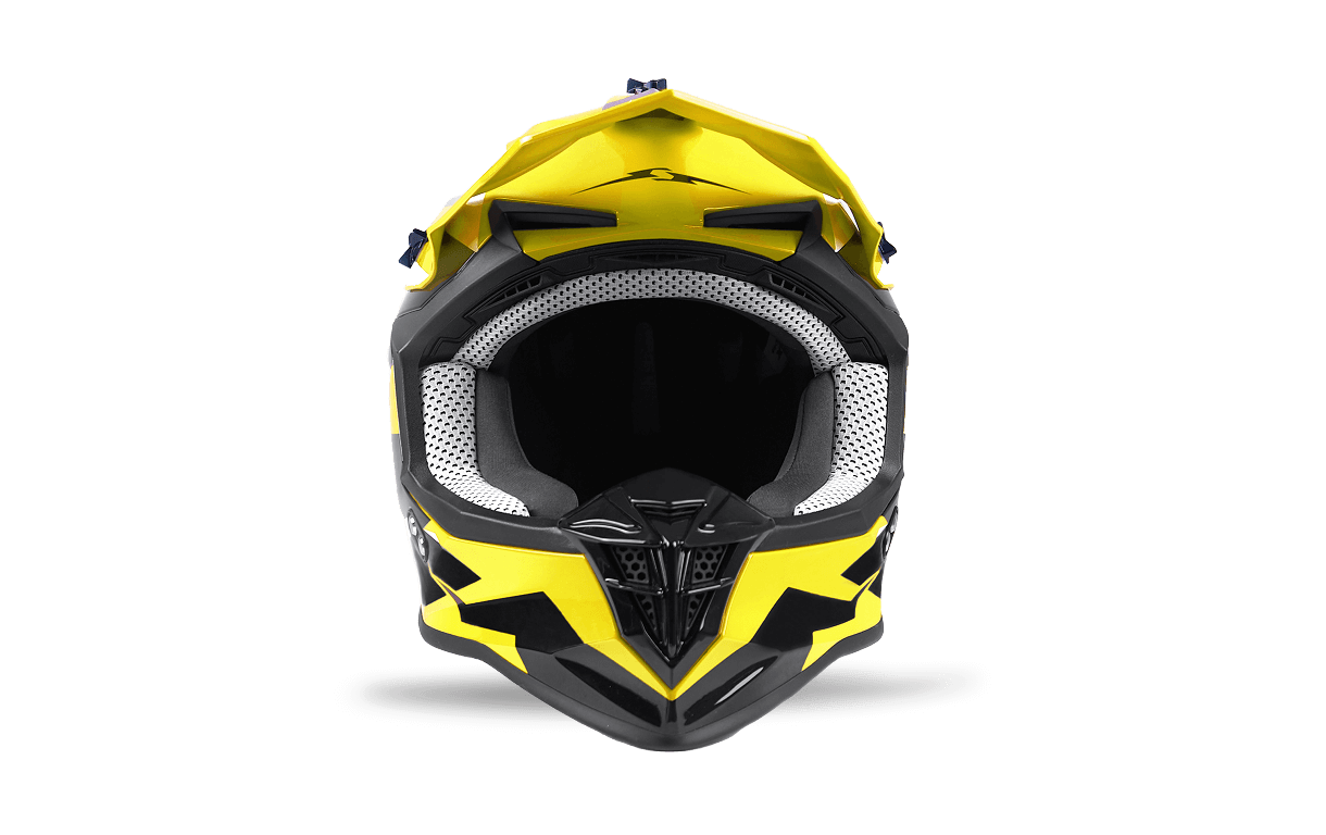 صورة MOTORCYCLE HELMET CROSS YELLOW-WHITE SIZE S, M, L 03