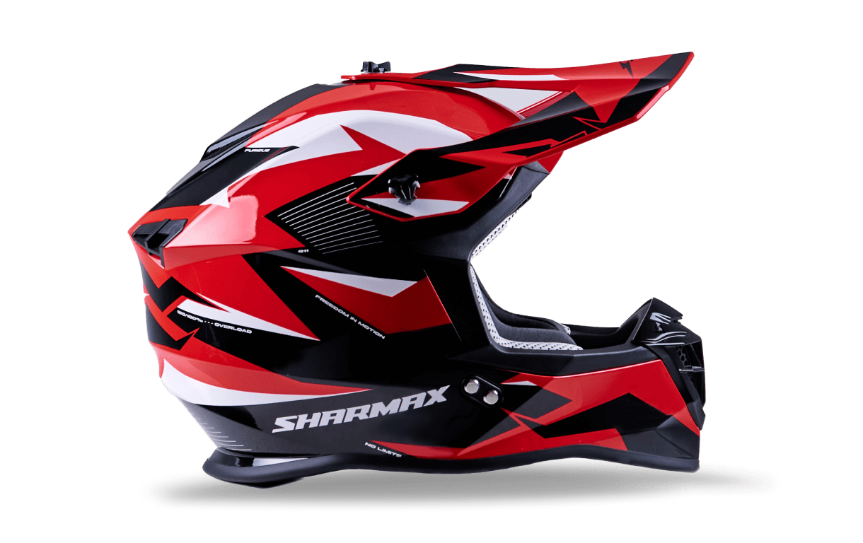 صورة MOTORCYCLE HELMET CROSS RED-WHITE SIZE S, M, L 02 صورة MOTORCYCLE HELMET CROSS RED-WHITE SIZE S, M, L 02