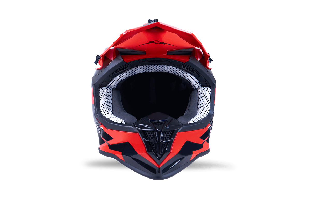 صورة MOTORCYCLE HELMET CROSS RED-WHITE SIZE S, M, L 03 صورة MOTORCYCLE HELMET CROSS RED-WHITE SIZE S, M, L 03