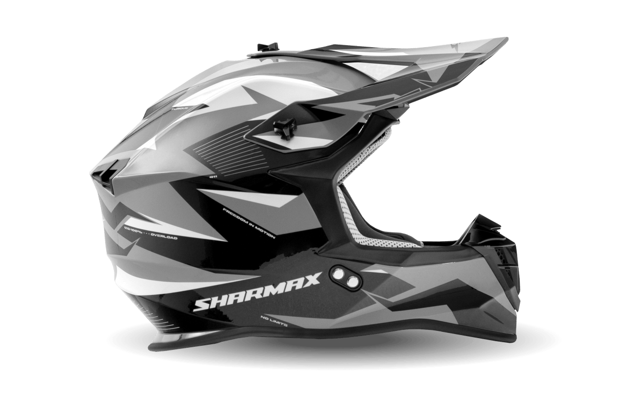 Фото товара Кроссовый мотошлем SH336 (серо-чёрный) 02