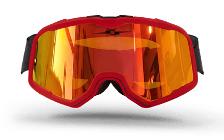 Motocross Goggles Retro Style Red image 01