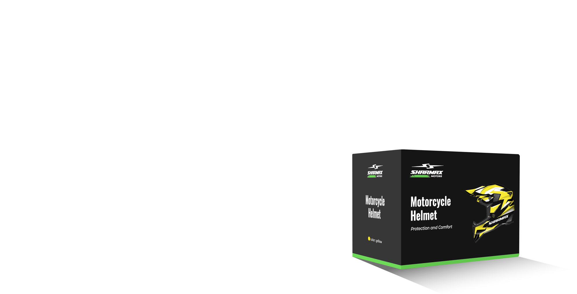 Motorcycle Helmet Cross Yellow-White Size S, M, L