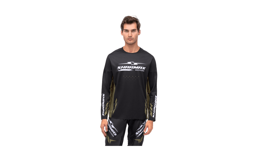 Motorcycle Jersey Khaki-Black image 01 Motorcycle Jersey Khaki-Black image 01