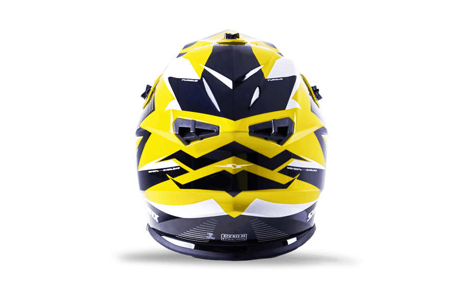 Motorcycle Helmet Cross Yellow-White Size S, M, L image 04 Motorcycle Helmet Cross Yellow-White Size S, M, L image 04