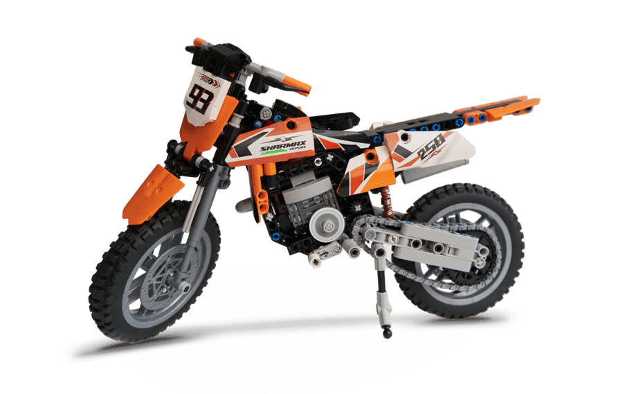 صورة CONSTRUCTION SET OFF-ROAD MOTORCYCLE ORANGE 02