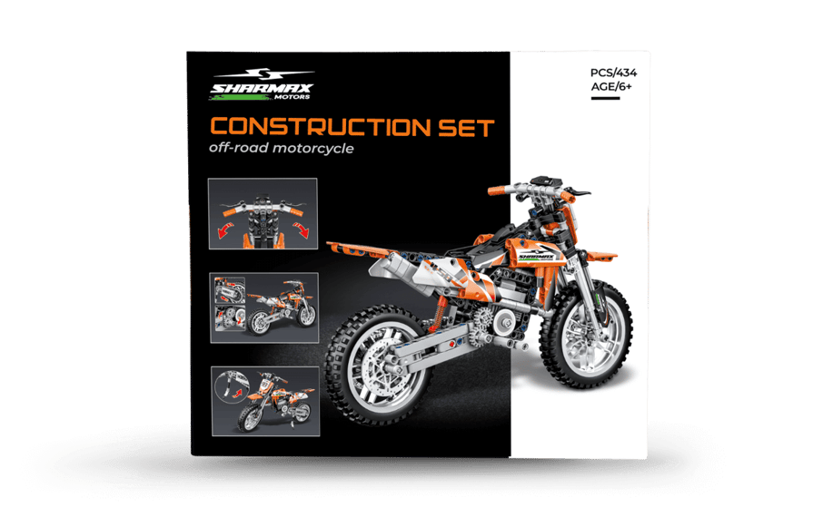صورة CONSTRUCTION SET OFF-ROAD MOTORCYCLE ORANGE 05