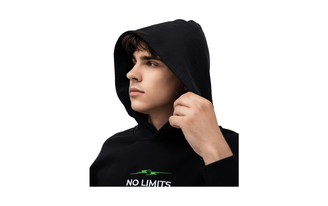 Embroidered Hoodie Black-Green image 03