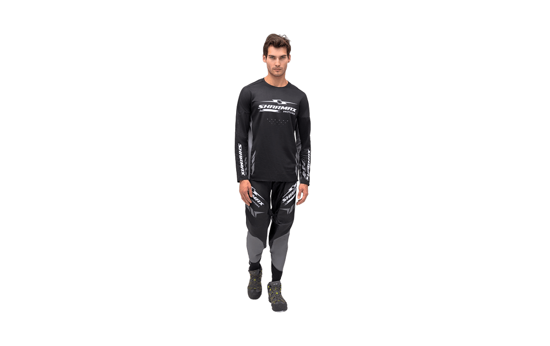 Motorcycle Jersey Gray-Black image 02 Motorcycle Jersey Gray-Black image 02