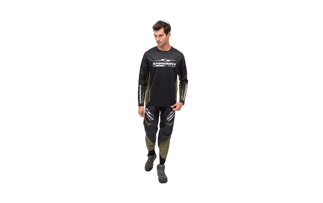 Motorcycle Jersey Khaki-Black image 02 Motorcycle Jersey Khaki-Black image 02
