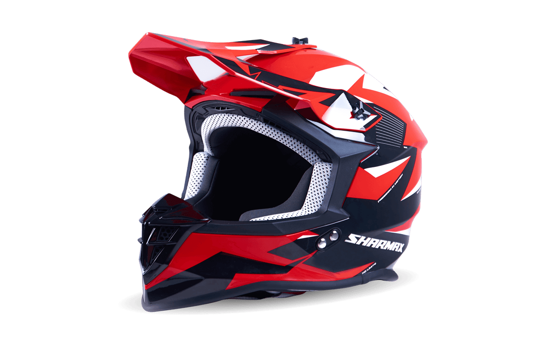 صورة MOTORCYCLE HELMET CROSS RED-WHITE SIZE S, M, L 01 صورة MOTORCYCLE HELMET CROSS RED-WHITE SIZE S, M, L 01