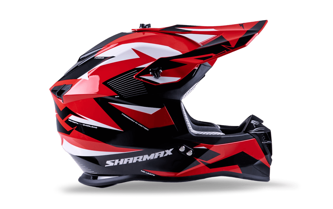 صورة MOTORCYCLE HELMET CROSS RED-WHITE SIZE S, M, L 02 صورة MOTORCYCLE HELMET CROSS RED-WHITE SIZE S, M, L 02