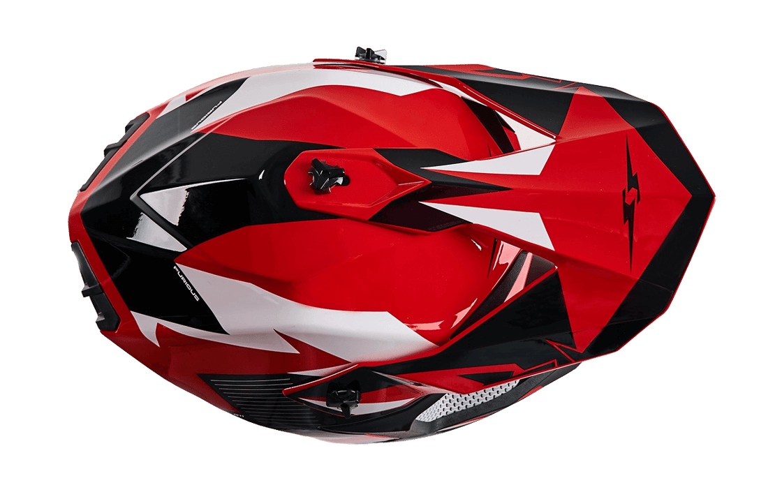صورة MOTORCYCLE HELMET CROSS RED-WHITE SIZE S, M, L 05 صورة MOTORCYCLE HELMET CROSS RED-WHITE SIZE S, M, L 05