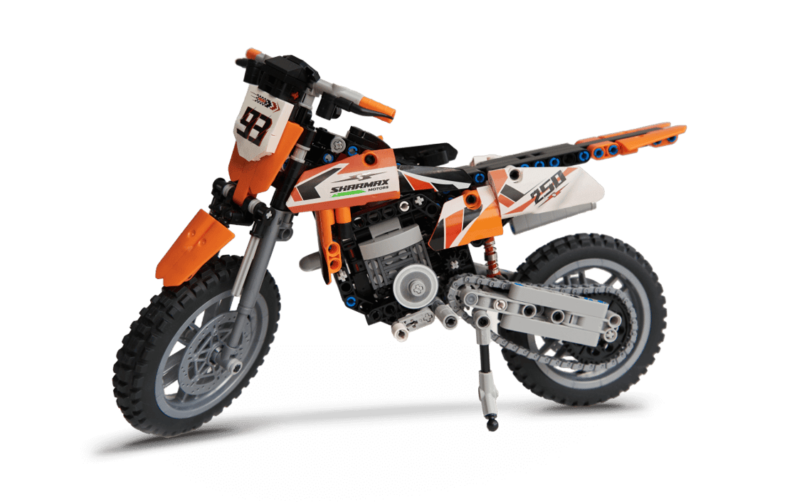 Construction Set Off-Road Motorcycle Orange image 02 Construction Set Off-Road Motorcycle Orange image 02