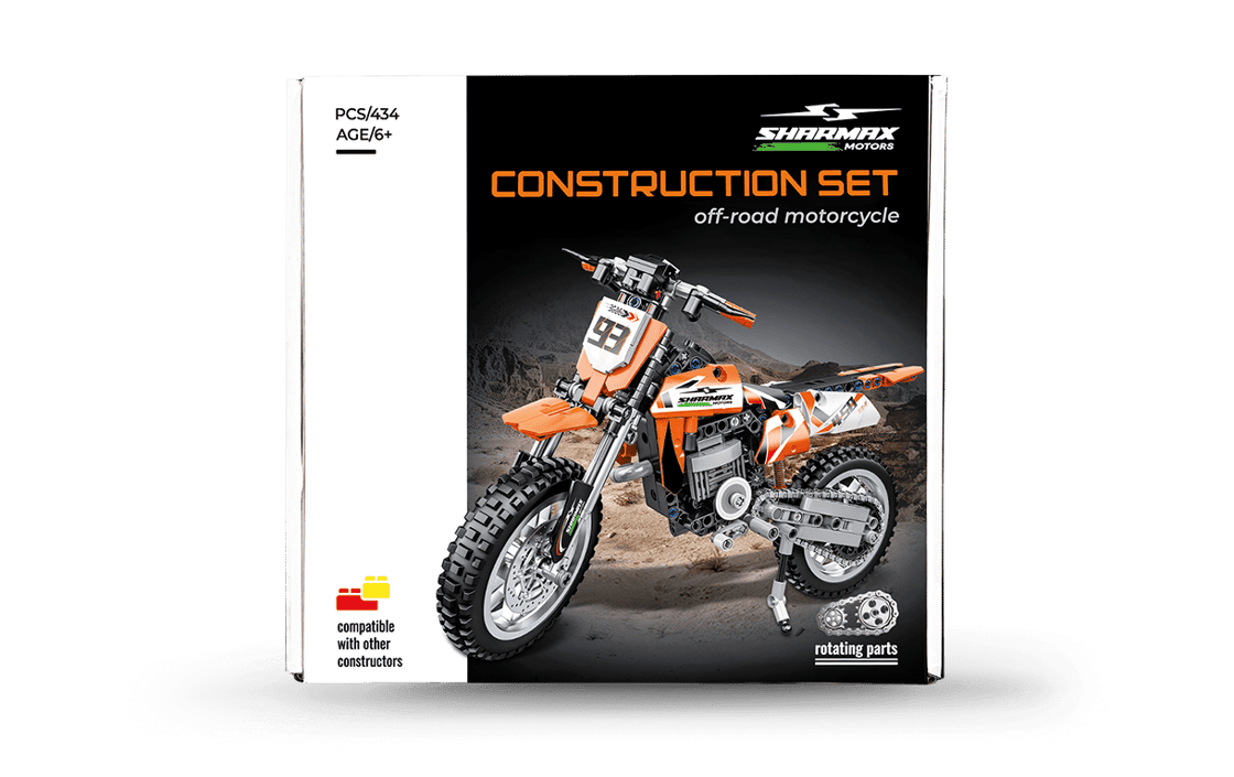 Construction Set Off-Road Motorcycle Orange image 04 Construction Set Off-Road Motorcycle Orange image 04