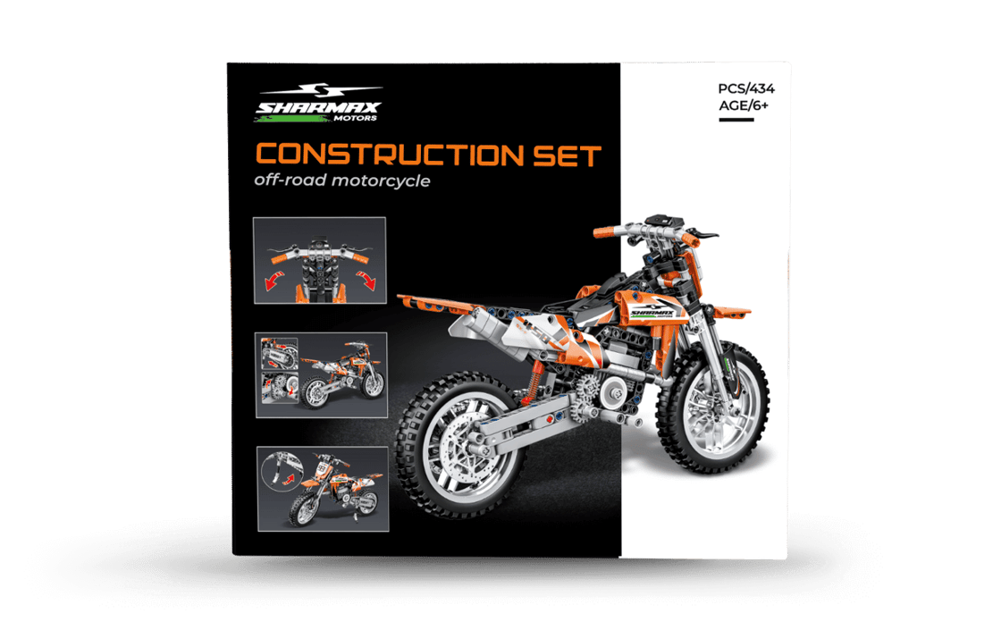 Construction Set Off-Road Motorcycle Orange image 05 Construction Set Off-Road Motorcycle Orange image 05