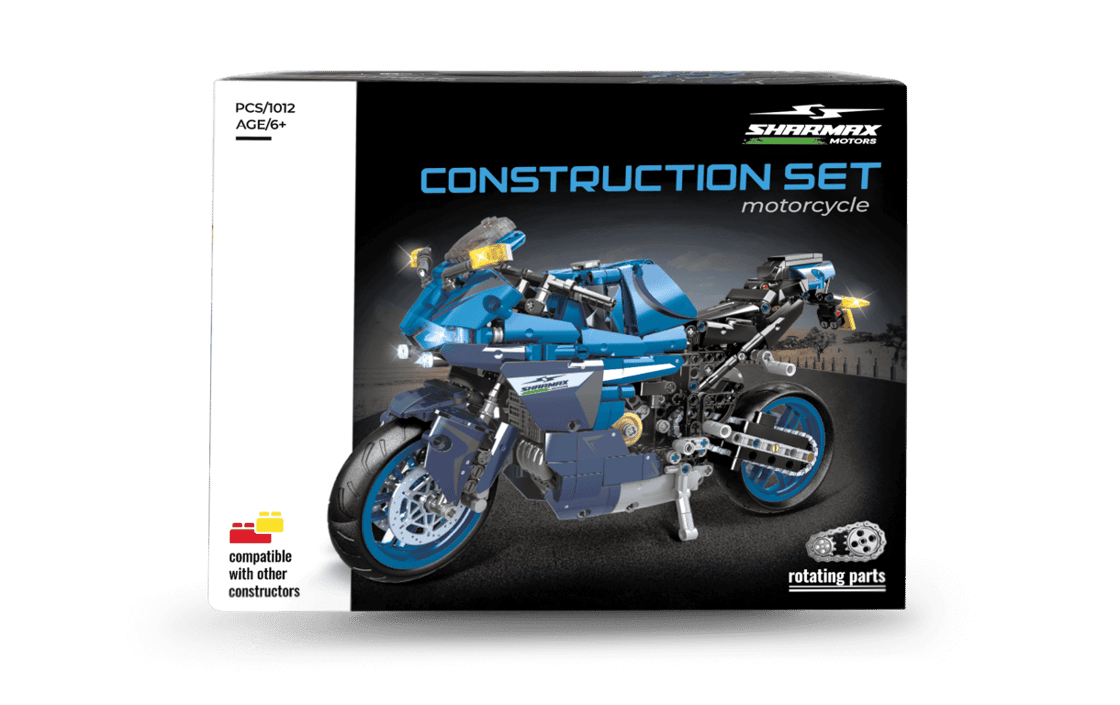 Construction Set Motorcycle Blue image 05