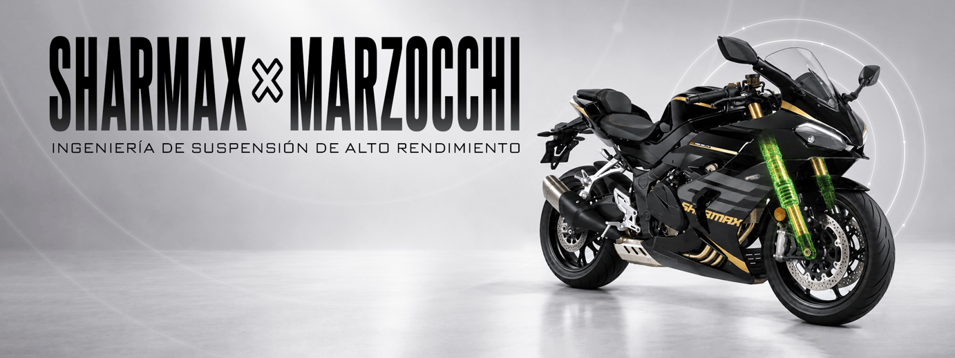 Sharmax incorpora la ingeniería de suspensiones de Marzocchi a sus motos de carretera Sharmax incorpora la ingeniería de suspensiones de Marzocchi a sus motos de carretera