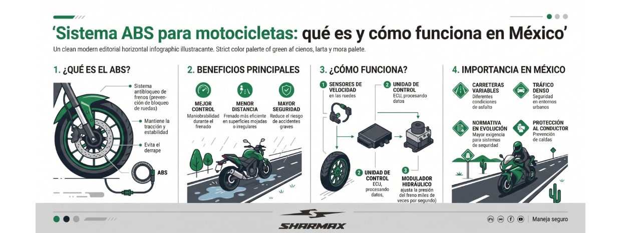 Infografia de sistema ABS para motocicletas