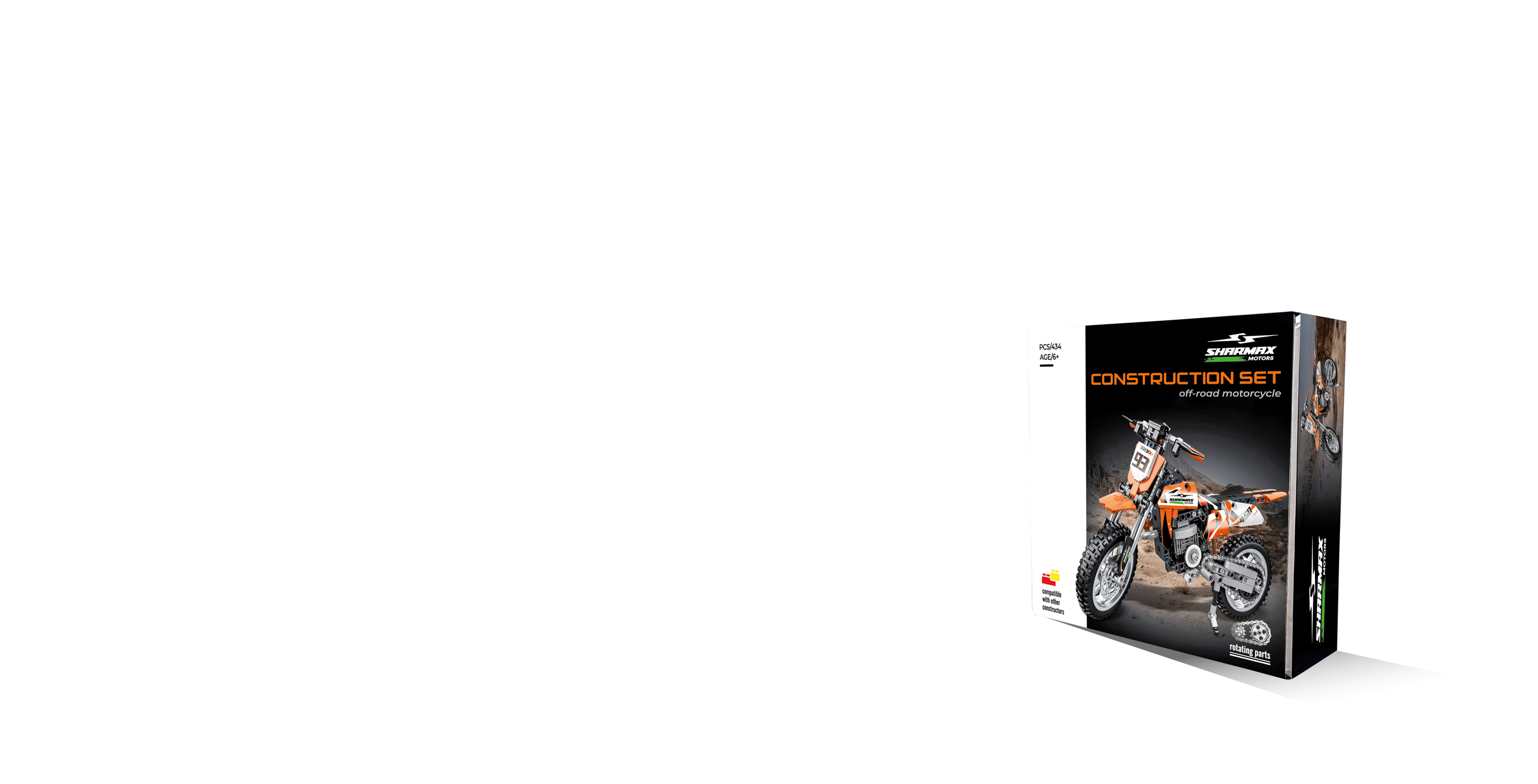 Construction Set Off-Road Motorcycle Orange Construction Set Off-Road Motorcycle Orange