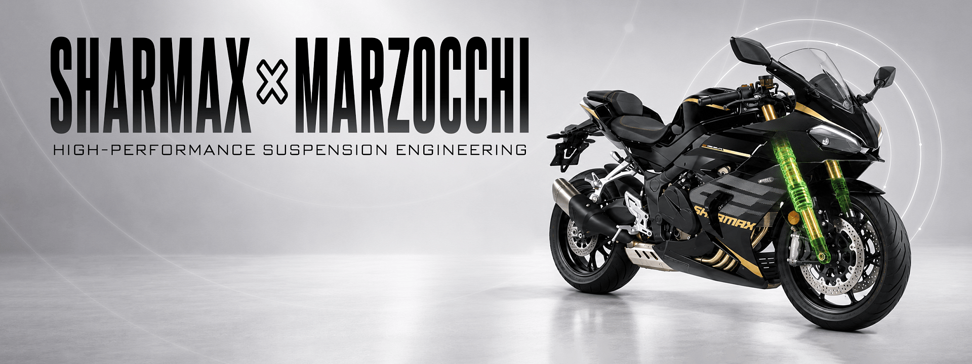Sharmax brings Marzocchi suspension engineering to its road motorcycles Sharmax brings Marzocchi suspension engineering to its road motorcycles