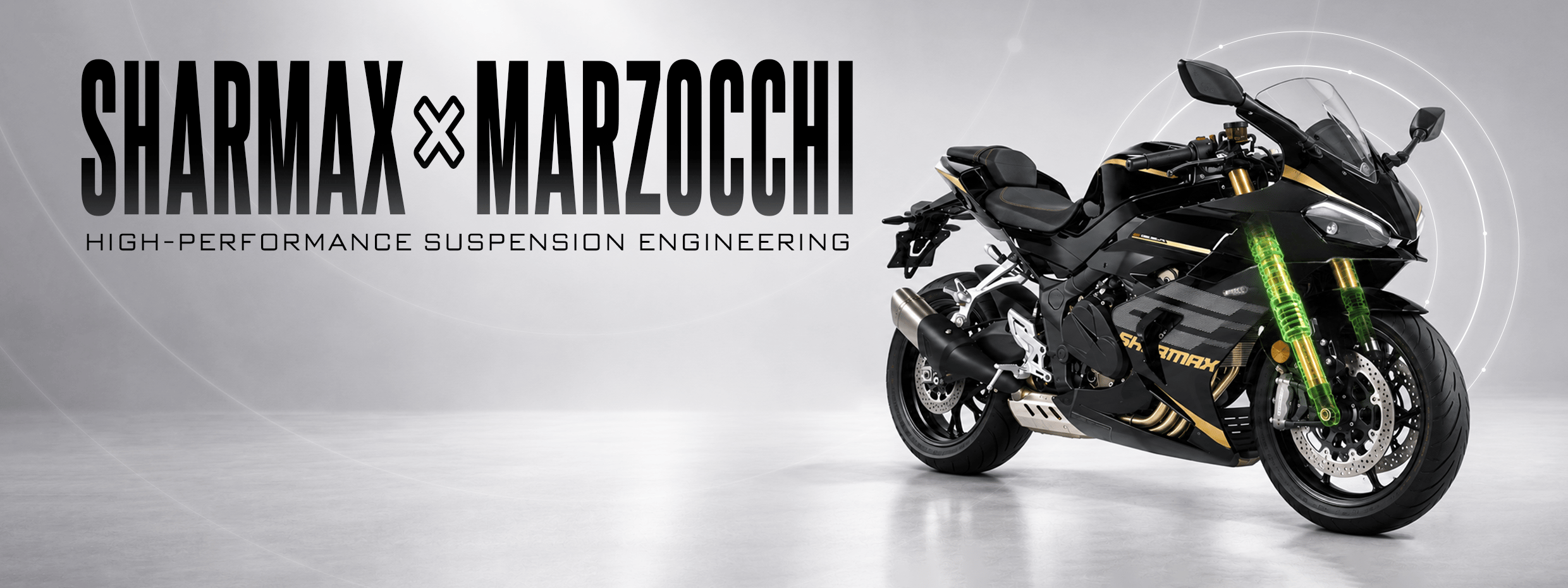 Sharmax brings Marzocchi suspension engineering to its road motorcycles Sharmax brings Marzocchi suspension engineering to its road motorcycles
